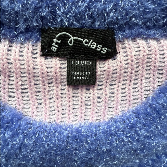 Art Class Blue and Pink Floral Sweater - Picture 2 of 4